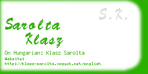 sarolta klasz business card